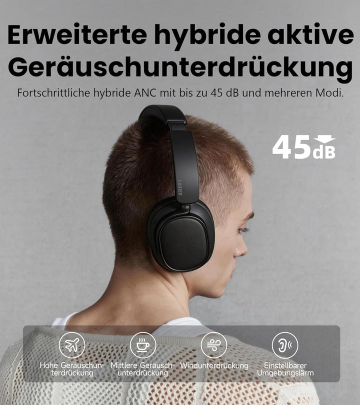 Edifier ES850NB Kabellose Over-Ear-Kopfhörer mit Geräuschunterdrückung, Hi-Res Audio Wireless, LDAC,
