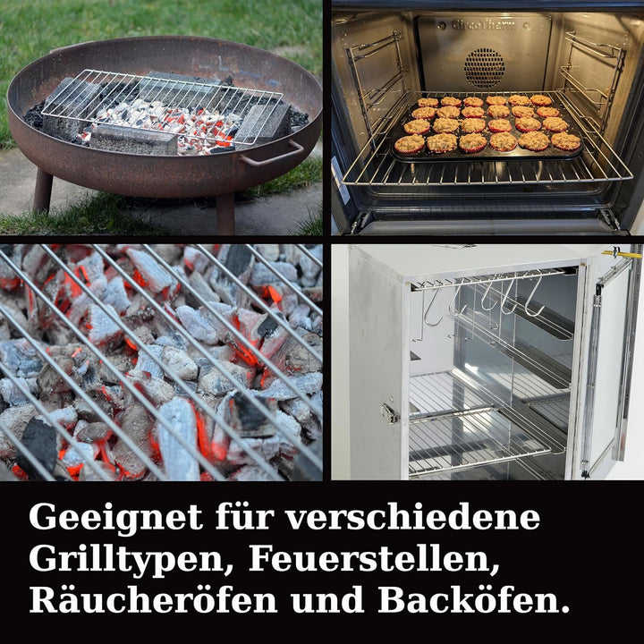 2 Stück Edelstahl Grillrost, Edelstahlrost, Rost, Grillrost Verschiedene Grössen (45,5 cm x 34 cm),