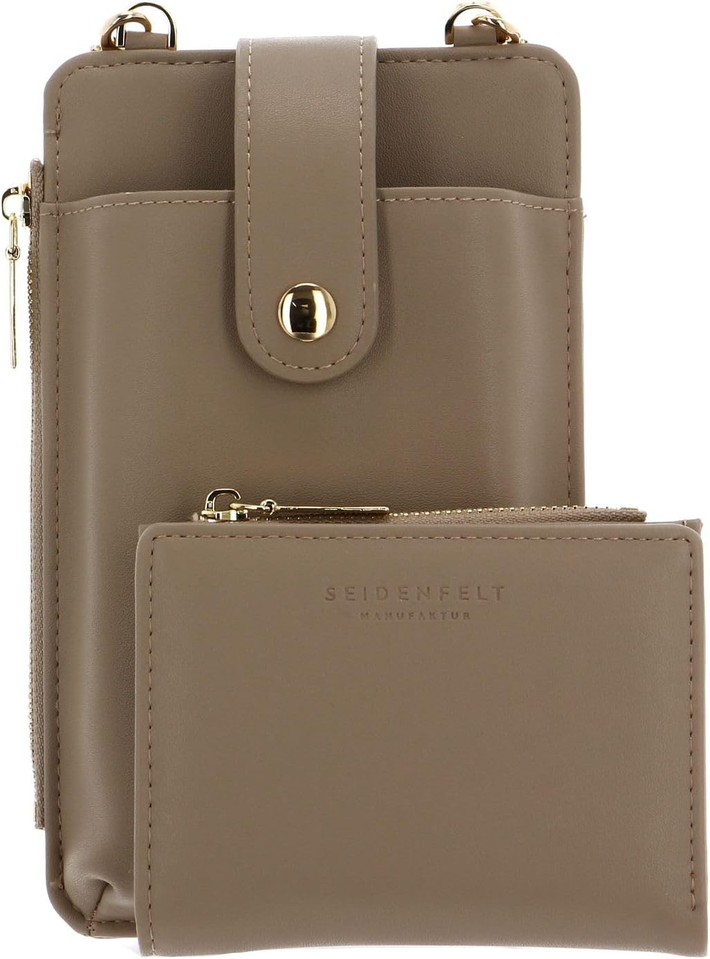 Seidenfelt Medja - Handytasche 18 cm cream/gold