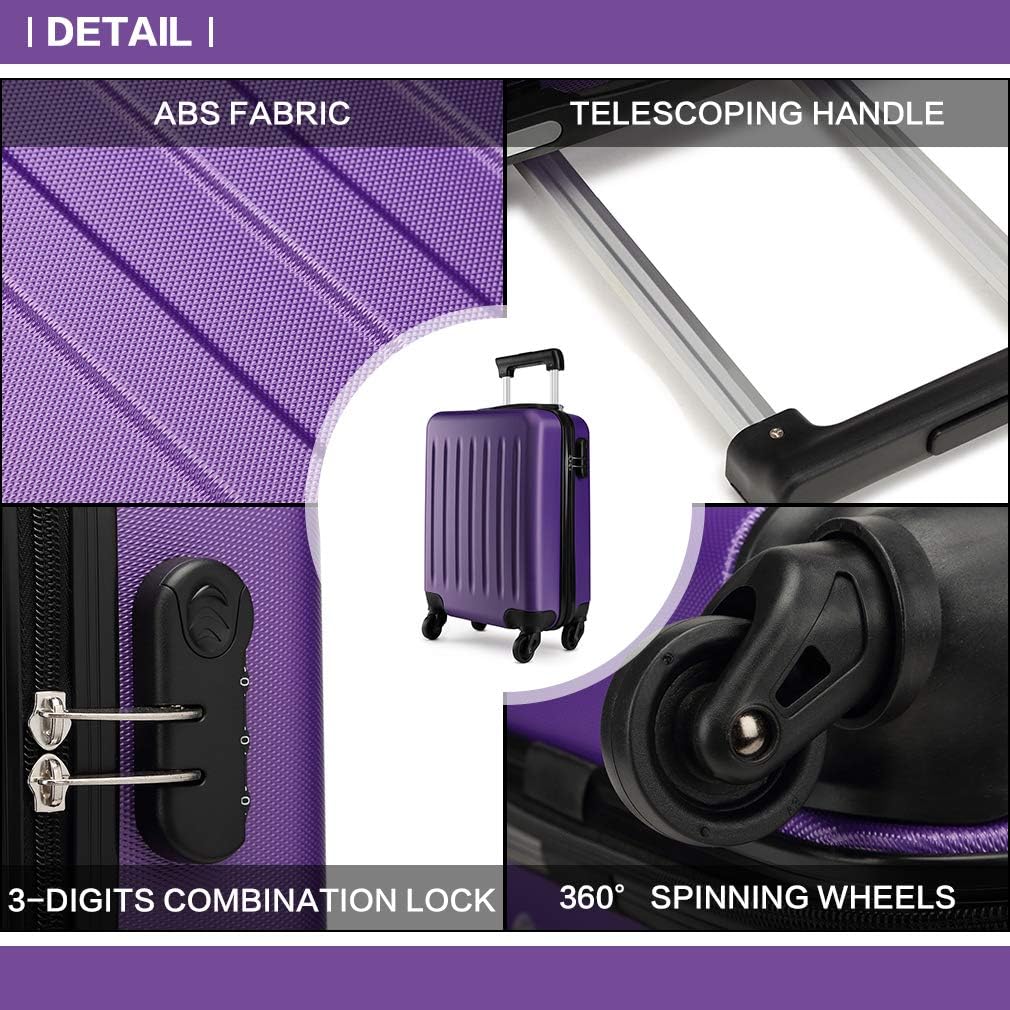 KONO Hartschale Koffer Trolley Rollkoffer Handgepäck Koffer Zwillingsrollen ABS Handgepäck Bordgepäc