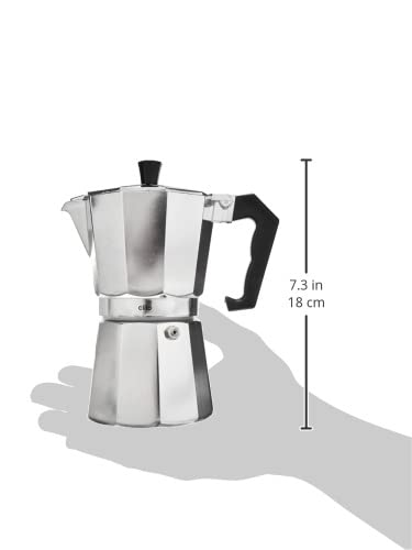 cilio Espressokocher Classico für 6 Tassen | Höhe: 20 cm | Ø: 9 cm | Aluminium-Gehäuse | Silber | Es