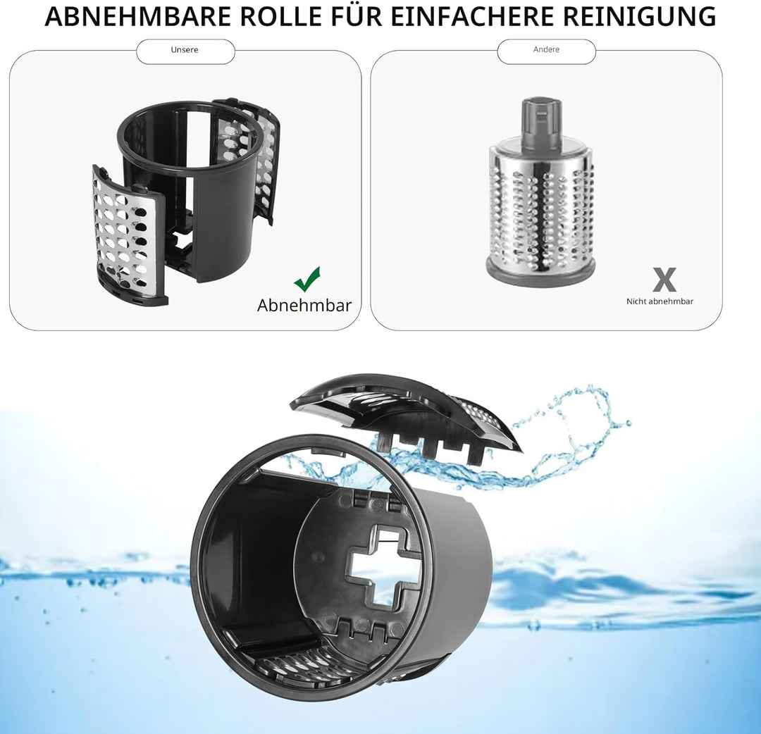 Gdrtwwh Slicer Shredder Aufsatz für KitchenAid Standmixer, 5 in 1 Käsereibe, Edelstahlklingen, BPA-f