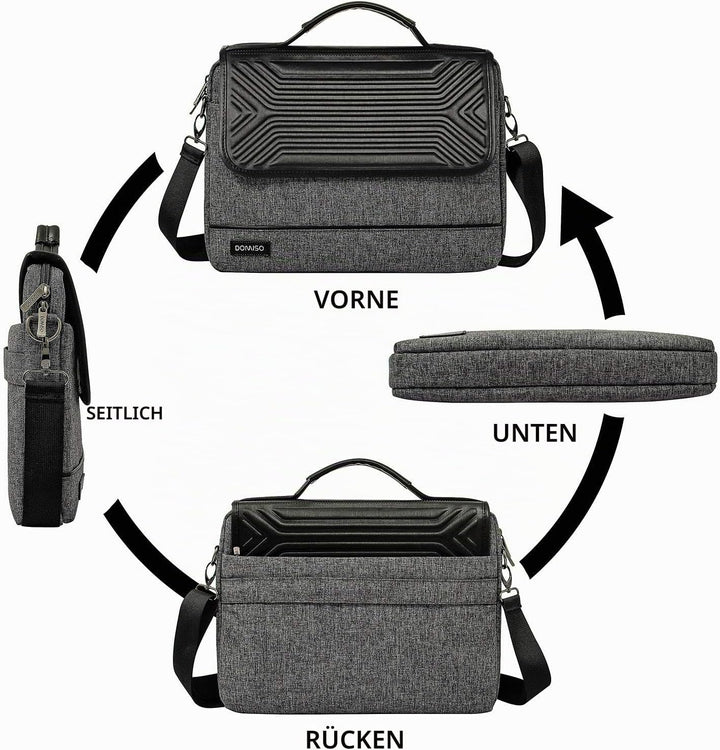 DOMISO 17 Zoll Wasserdicht Laptop Tasche Aktentasche Schultertasche Notebooktasche Business für 17-1