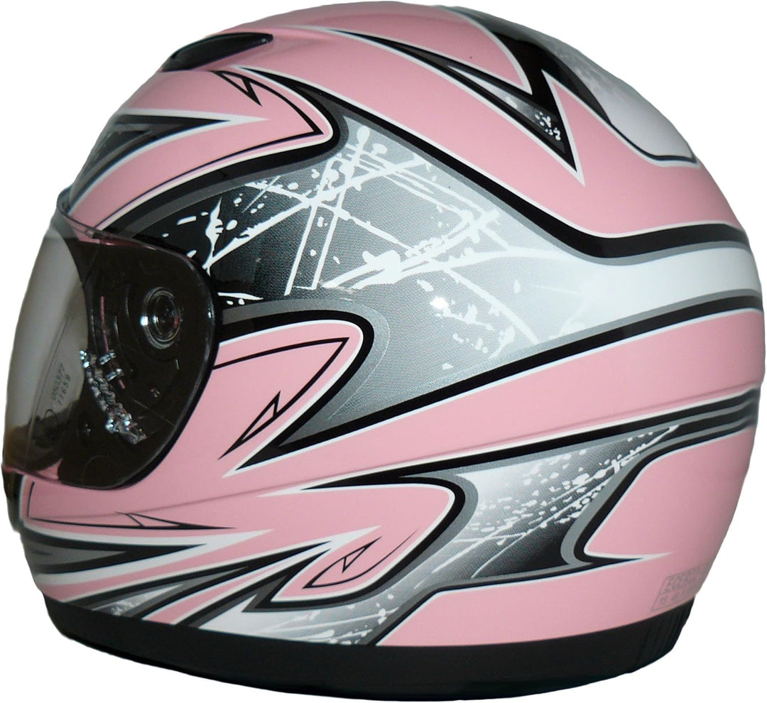 Protectwear Kinder Motorradhelm, Integralhelm, Rosa/Silber Glanz, XS XS Rosa/Silber, XS Rosa/Silber