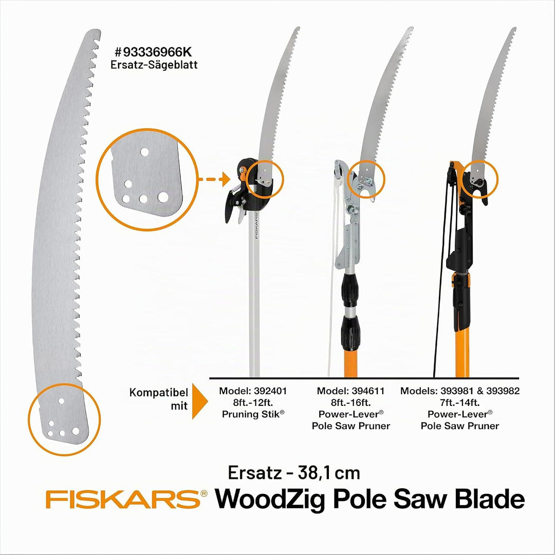 Fiskars 93336966K 15 Zoll Ersatzsägeblatt (9333), Silber
