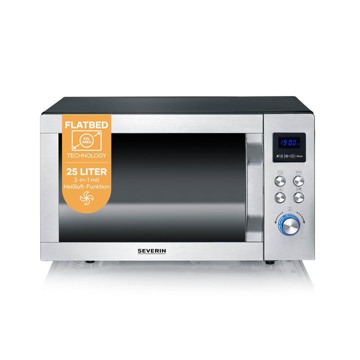 SEVERIN 3-in-1 Mikrowelle mit Glasboden, Grill und Heissluftfunktion, Mikrowellengerät, Mikrowelle m