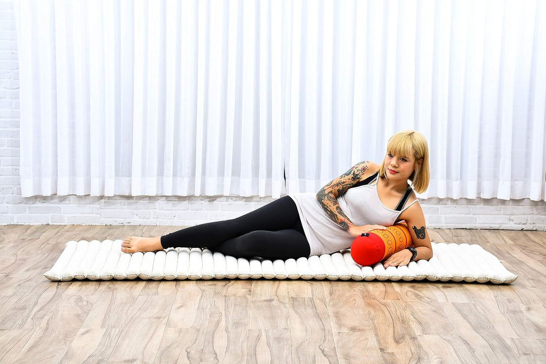 Leewadee Pilatesrolle Yoga Bolster Yogakissen Ökologisches Naturprodukt, Kapok, Sf02 - Orange