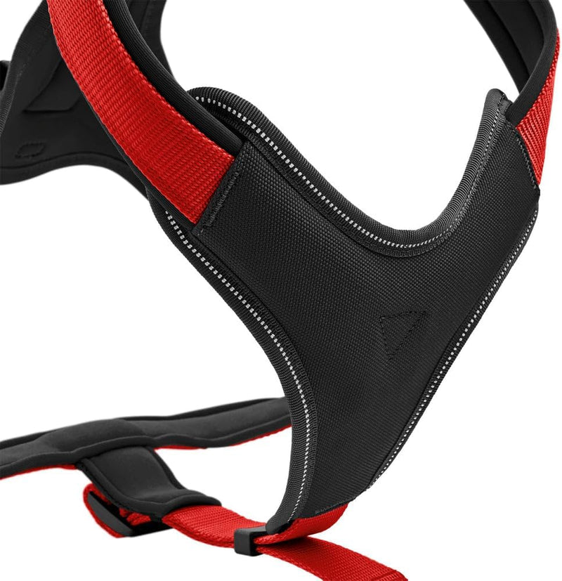 HUNTER NEOPREN Hundegeschirr, Nylon, gepolstert mit Neopren, M/1 53 - 65 cm, rot/schwarz rot/schwarz