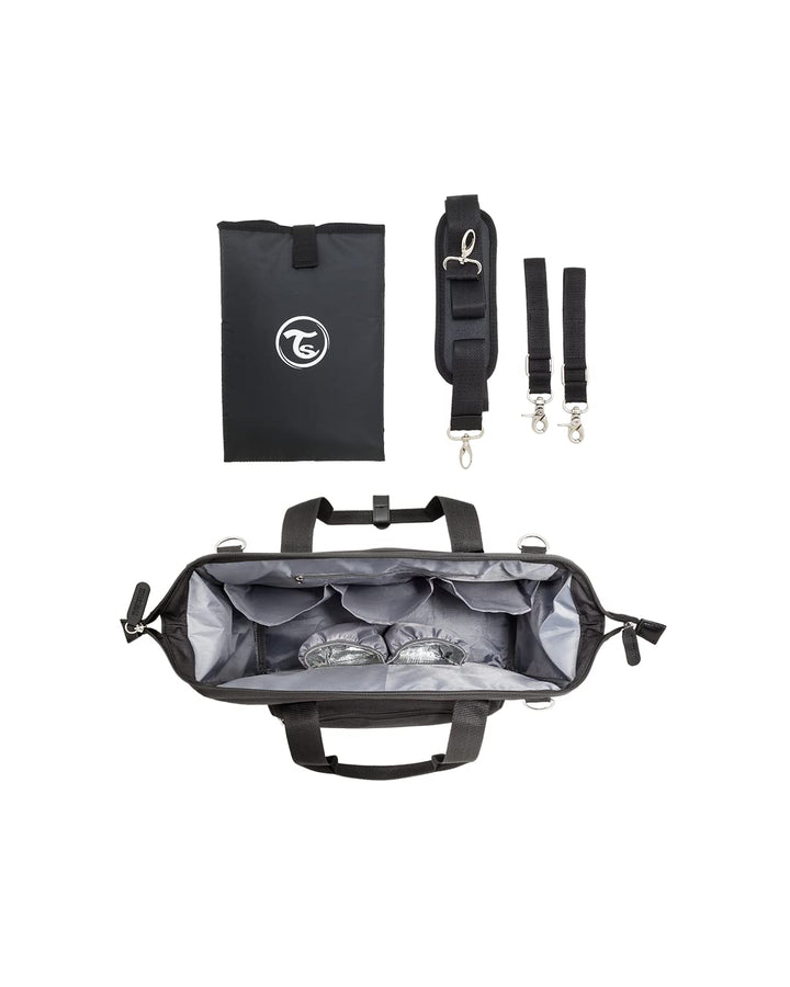 Twistshake Wickeltasche 15 L mit Wickelunterlage und Babyflaschenfächer, Schwarz, Wickeltasche 15 L
