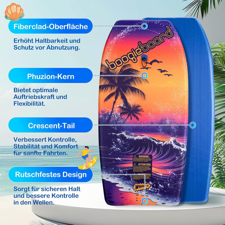 Wham-O Bodyboard 2er-Pack | Schwimmbrett für Strand & Schwimmbad | Leichtes Surfbrett Kinder | 94x46