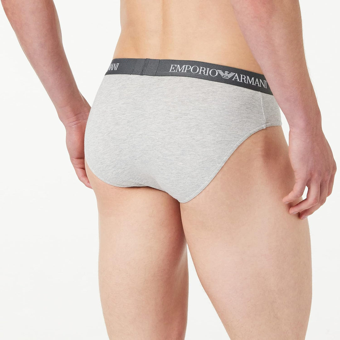 Emporio Armani Herren 2-pack Brief Pure Cotton Slip, Weiss, L EU