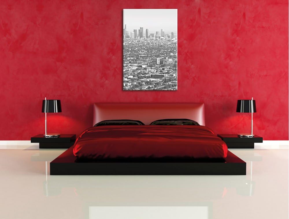 Pixxprint Los Angeles Metropolitan Area, Format: 70x100 auf hochkantiges Leinwand, XXL riesige Bilde