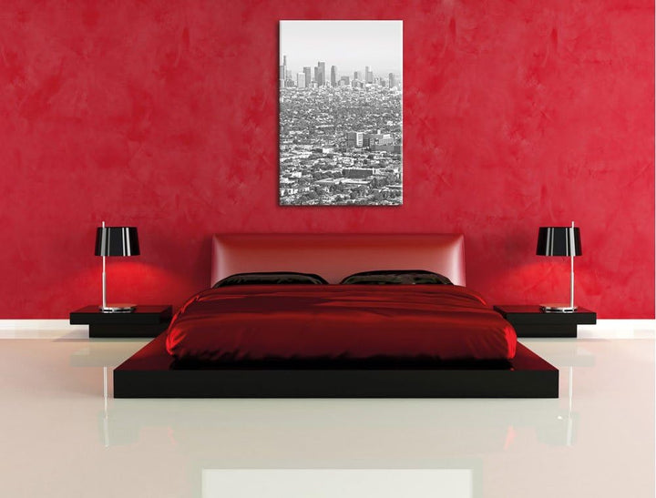 Pixxprint Los Angeles Metropolitan Area, Format: 70x100 auf hochkantiges Leinwand, XXL riesige Bilde