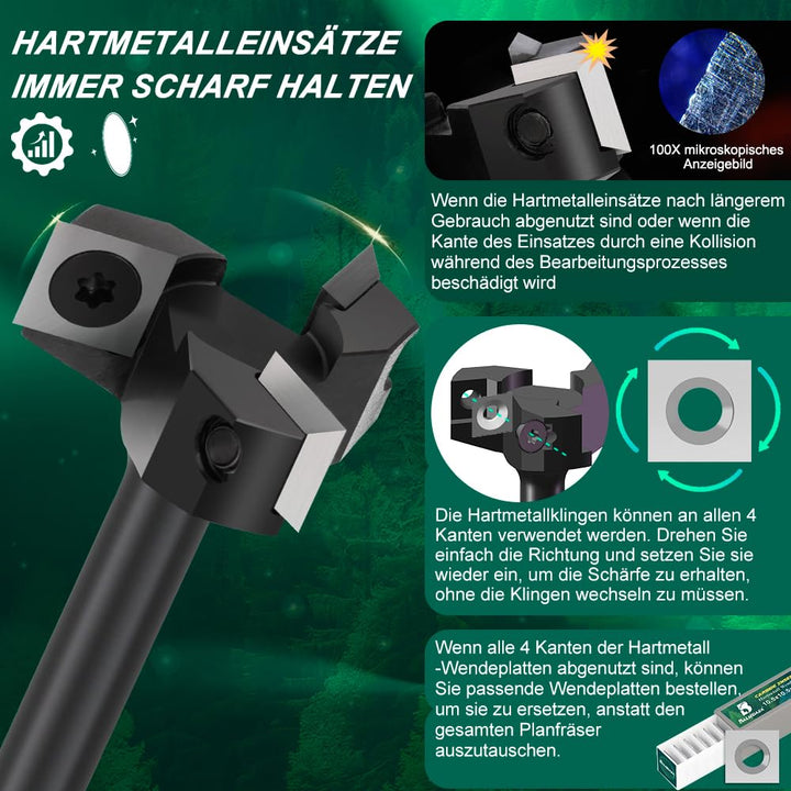 BALUGAEA Planfräser 8mm Schaft Durchmesser 35 mm Hobelfräser Hobelfräser Wendeplattenfräser Nutfräse