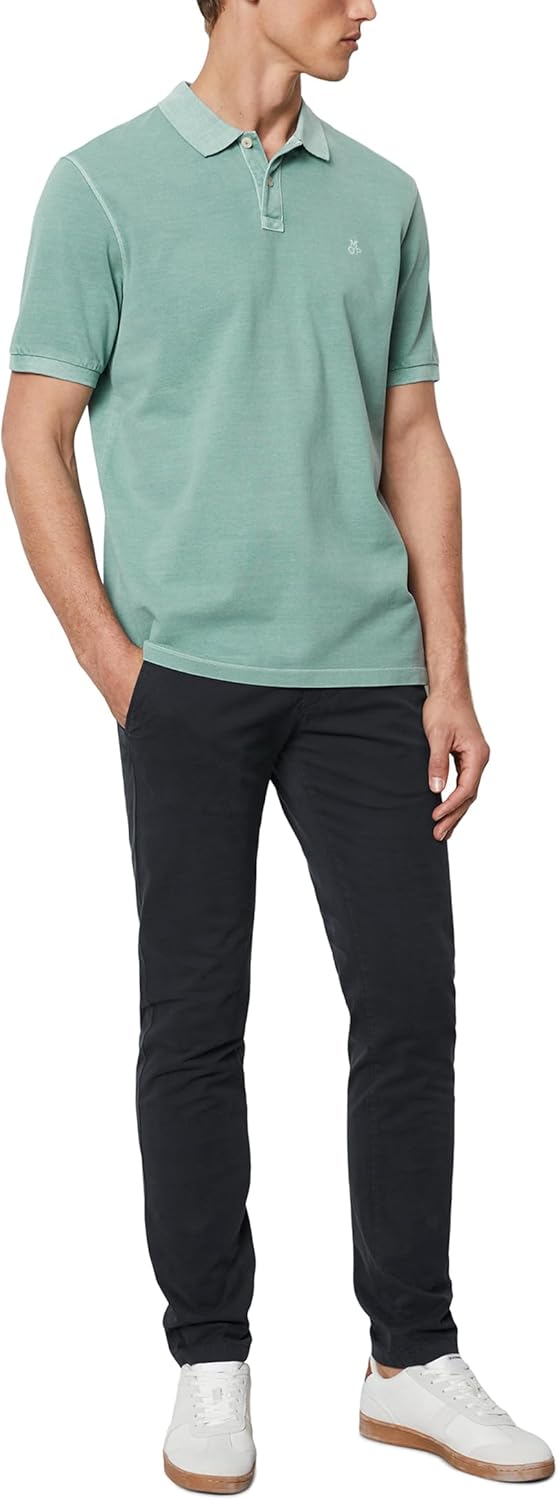 Marc O'Polo Herren Kurzarm-Poloshirt aus Bio-Baumwolle klassisch M Grün, M Grün