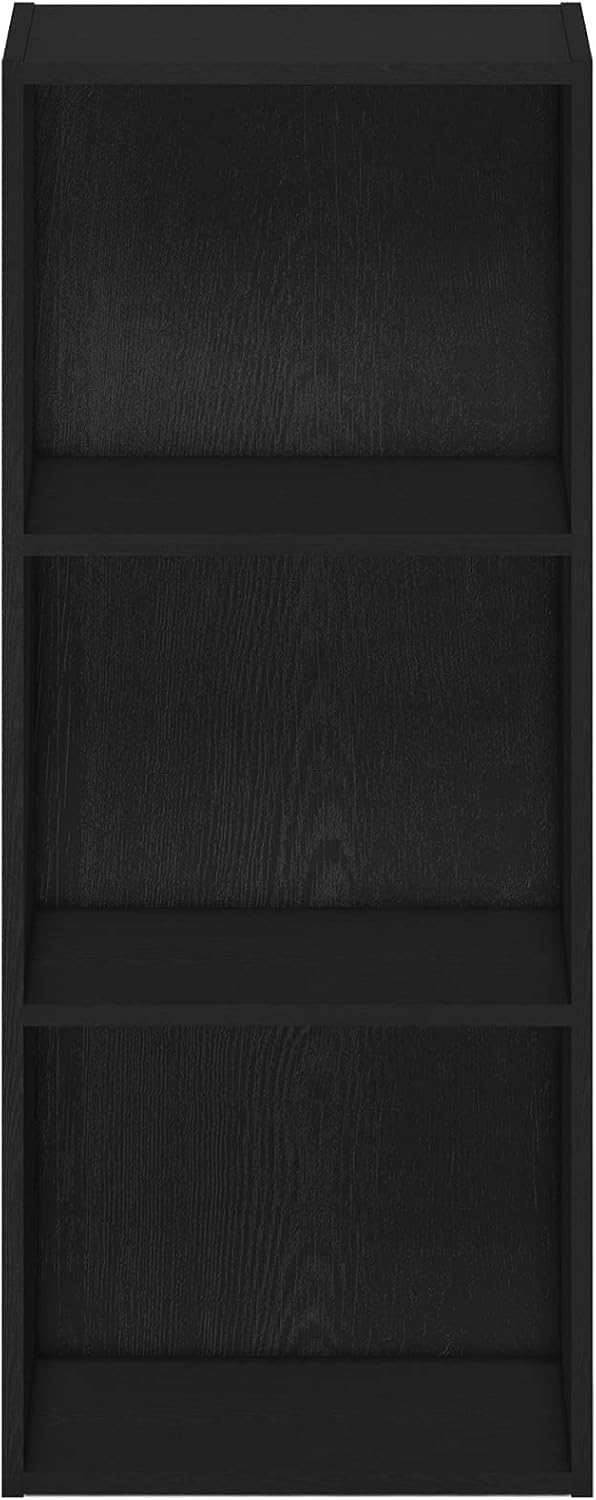 Furinno Pasir Bücherregal, offen, 3 Ebenen, Schwarzholz Schwarzholz 3-Tier Cube Regal, Schwarzholz 3