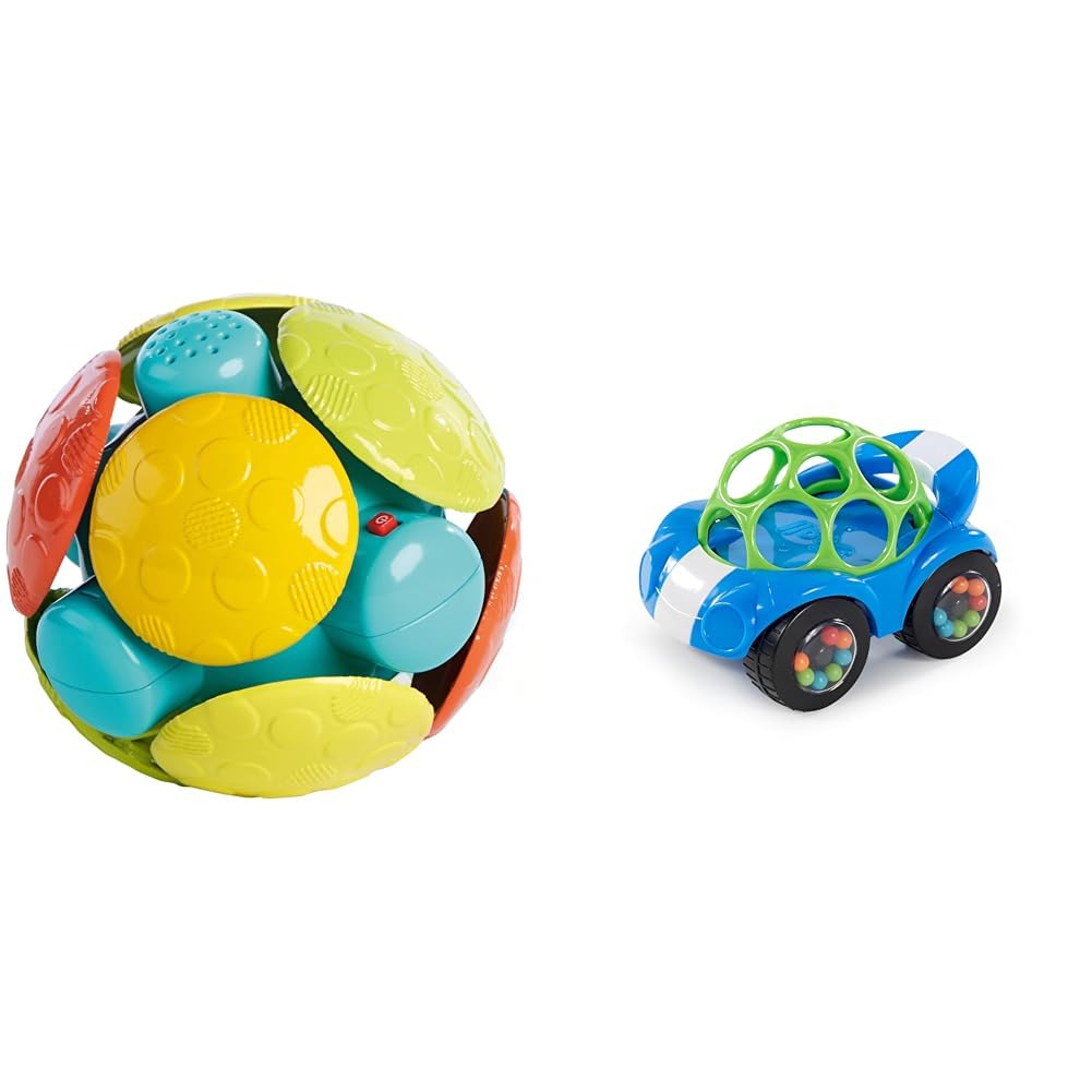 Bright Starts, Ballspielzeug, Wobble Bobble Ballspielzeug + Spielzeugauto, Ballspielzeug + Spielzeug