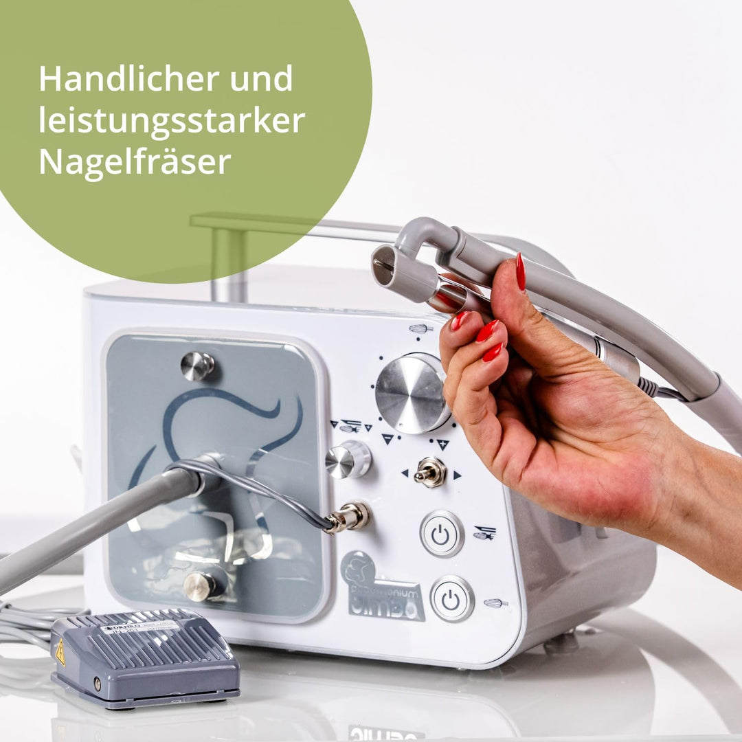 Podomonium JIMBO Fusspflegegerät mit Absaugung – Profi Nagelfräser 40.000 U/min, Micromotor mit 2,35