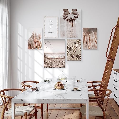 Muralo - Wandbilder Set - Leinwand Bilder Set Aufhängefertig in Boho Stil - das Leinwandbilder Set -