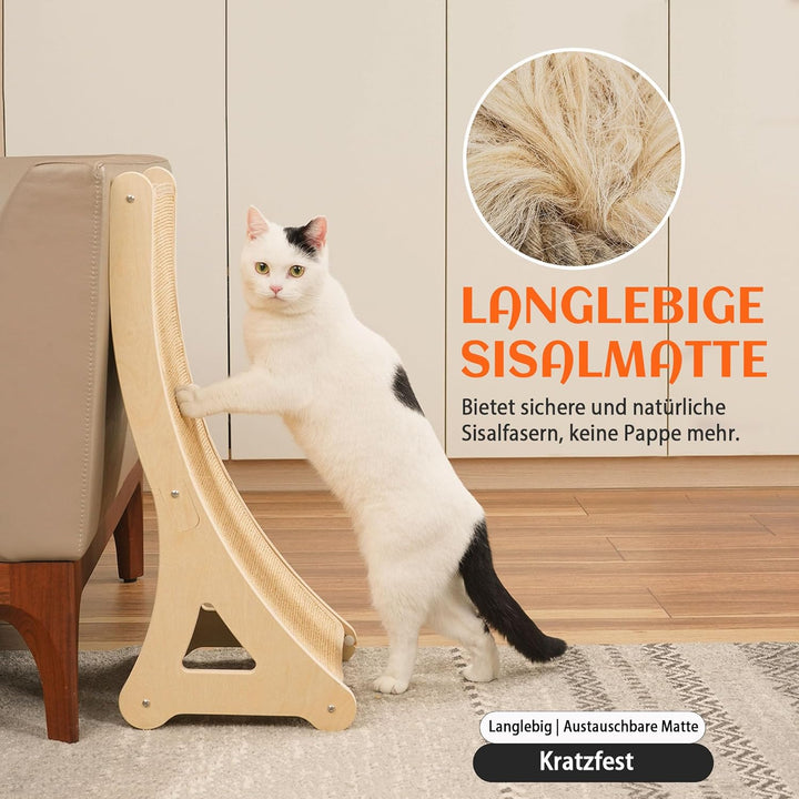 Gebogener Kratzbaum für Katzen, Sisal-Kratzrampe für Kätzchen, L-förmiges Kratzpad für Hauskatzen, 2