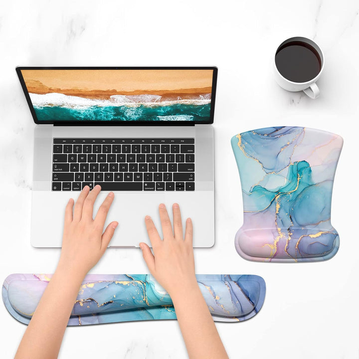 ITNRSIIET Mauspad-Handballenauflage, Mouse pad & Tastatur Handgelenkstütze Set, Ergonomisch Mauspad