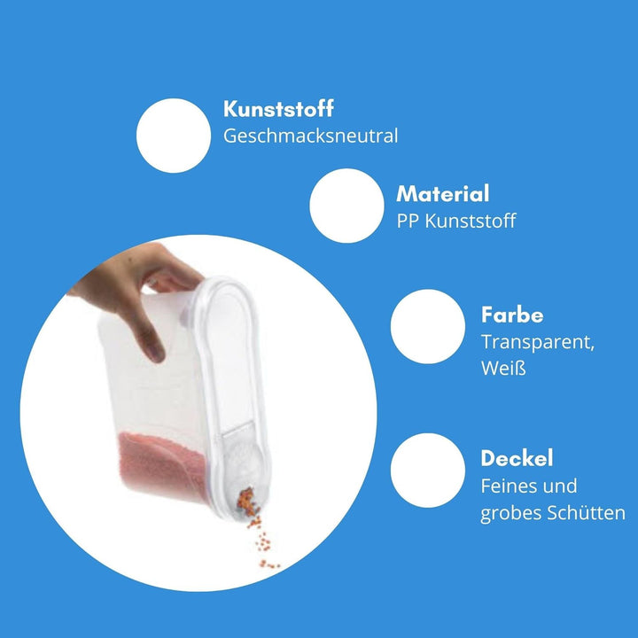 Novaliv Schüttdosen 6er Set Vorratsdose zum Streuen 2,4 Liter - Masse (LxBxH): 22 x 21 x 8,5 cm - Do