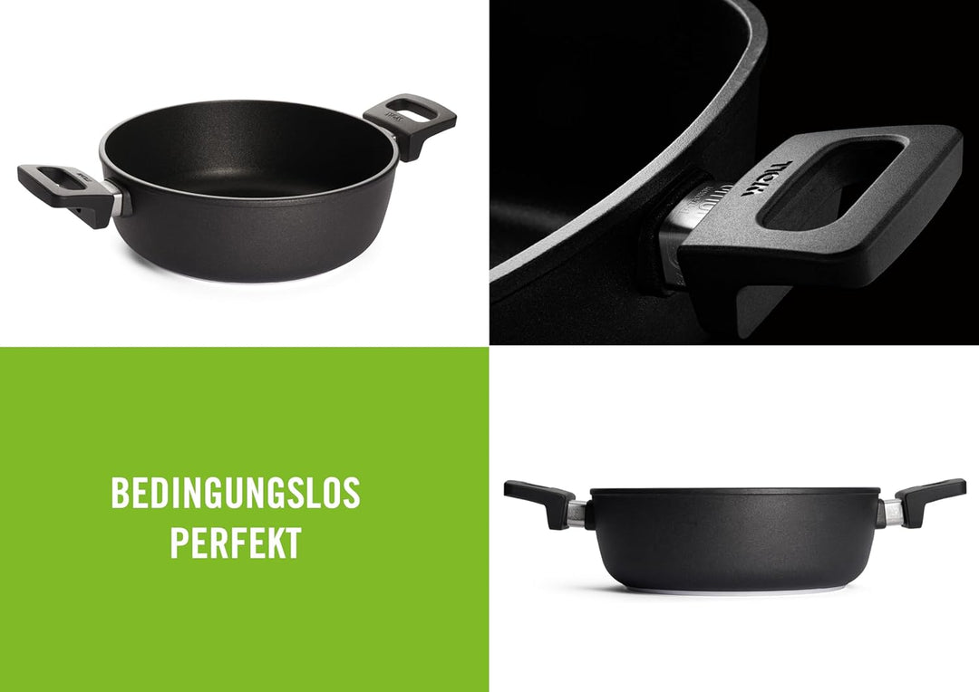Woll Nowo Titanium Kasserolle, Ø 24 cm, 8 cm hoch, 3.0 Liter, mit 2 Seitengriffen - Geeignet für Cer