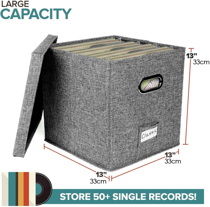 Schallplatten-Organizer-Aufbewahrung, dekorative Umzugsbox - Robuster tragbarer Schallplattenhalter