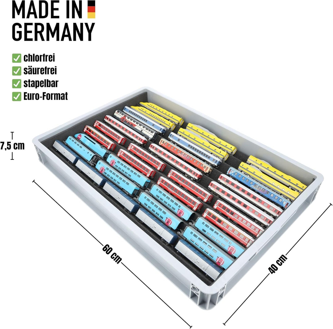 Feldherr Euro Box mit Zugliege für Modelleisenbahn - 10 Fächer für Spur N