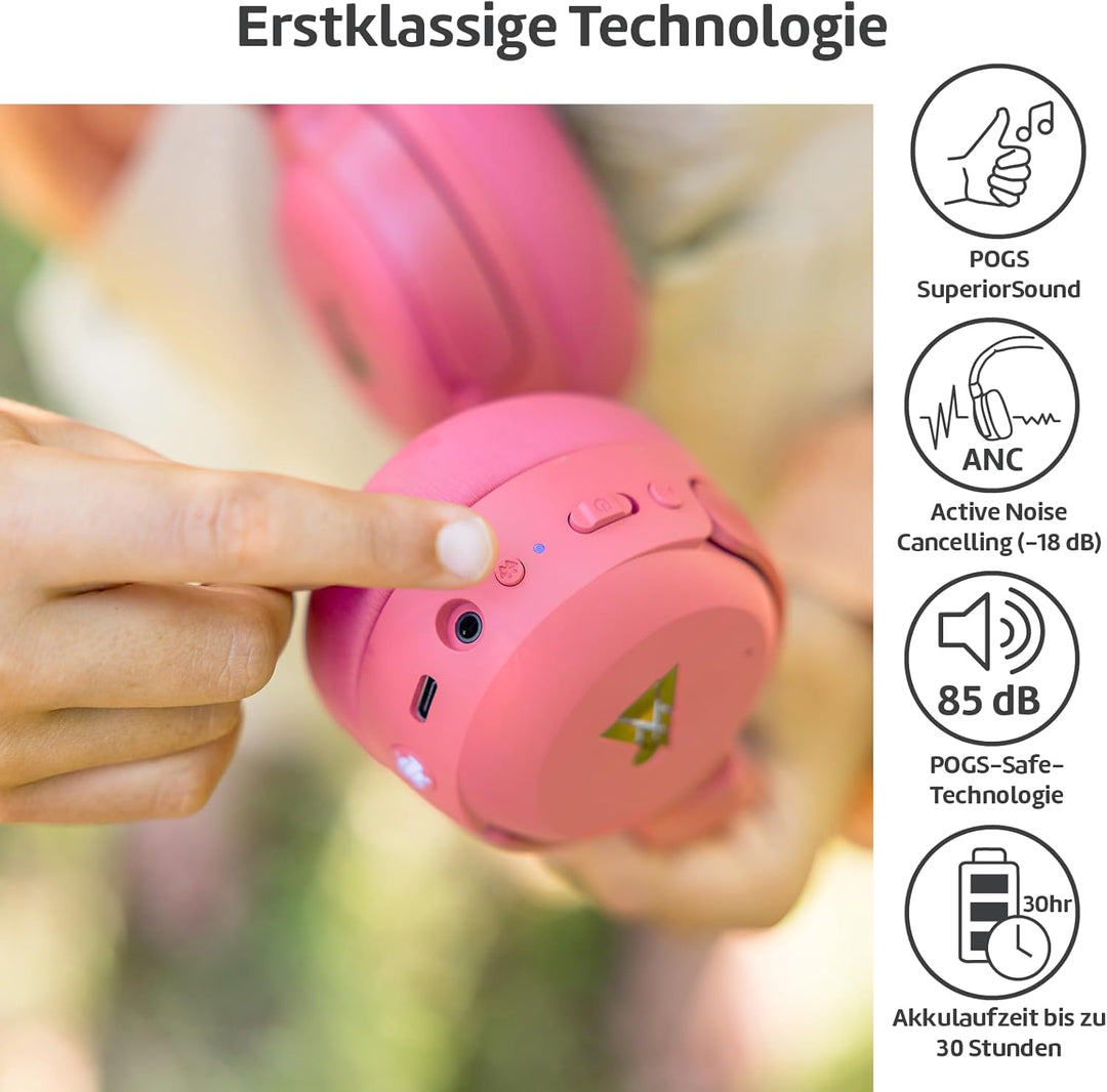 POGS Drahtloser Bluetooth Over-Ear Noise Cancelling-Kopfhörer | The Turtle | Faltbarer robuster Kopf
