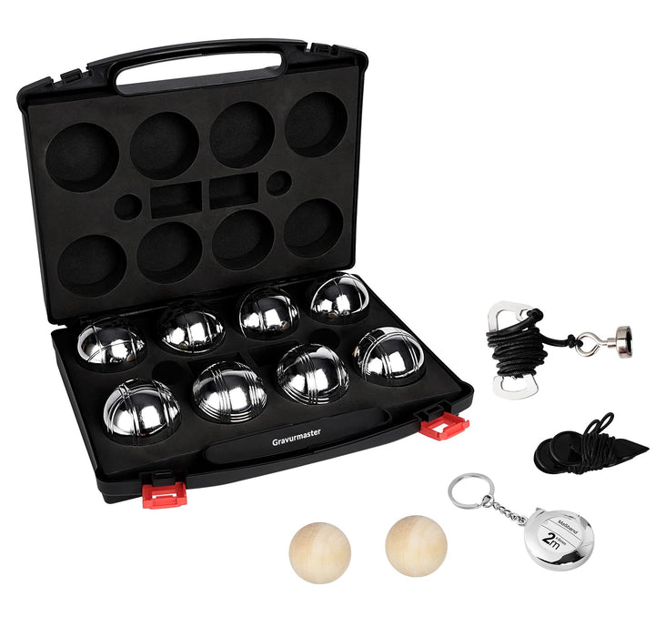 Personalisierte Boccia Kugeln mit Gravur Name/Logo/Text, Professionelles Petanque, Metall Boule Set
