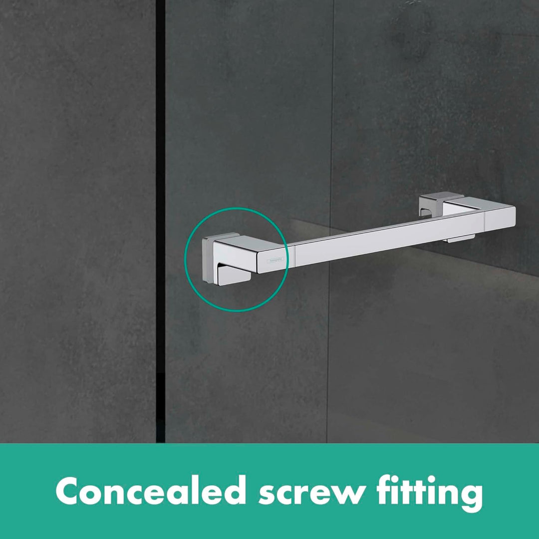hansgrohe Duschtürgriff AddStoris, Badetuchhalter Mattschwarz, Mattschwarz