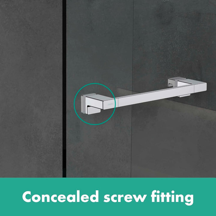 hansgrohe Duschtürgriff AddStoris, Badetuchhalter Mattschwarz, Mattschwarz