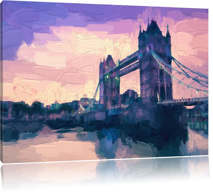 Pixxprint Tower Bridge in London als Leinwandbild/Grösse: 100x70 cm/Wandbild/Kunstdruck/fertig bespa