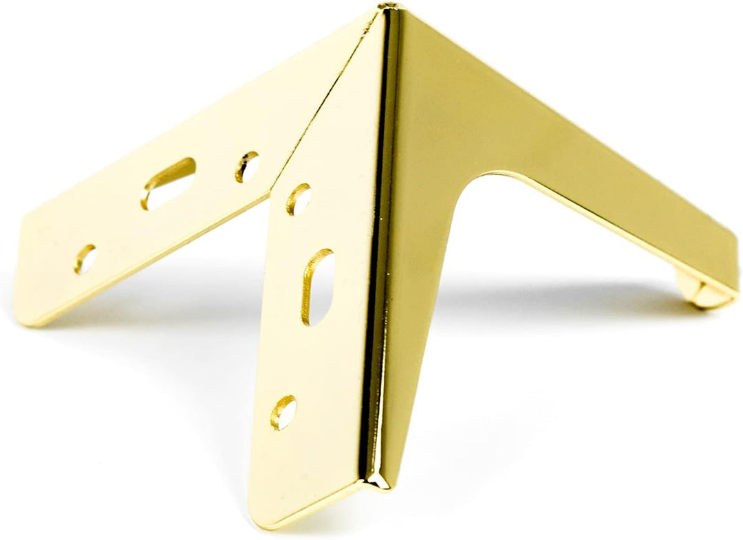 P17- Siena | Set 4 Füsse + 16 Schrauben | Glänzendes Gold | Höhe 13 cm | Beine für Sofas, Möbel, Sch