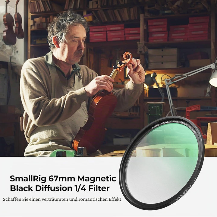 SMALLRIG 67mm Magnetischer Schwarzer Diffusionsfilter 1/4 Filter Nebelfilter + 67mm Gewindefilterrin