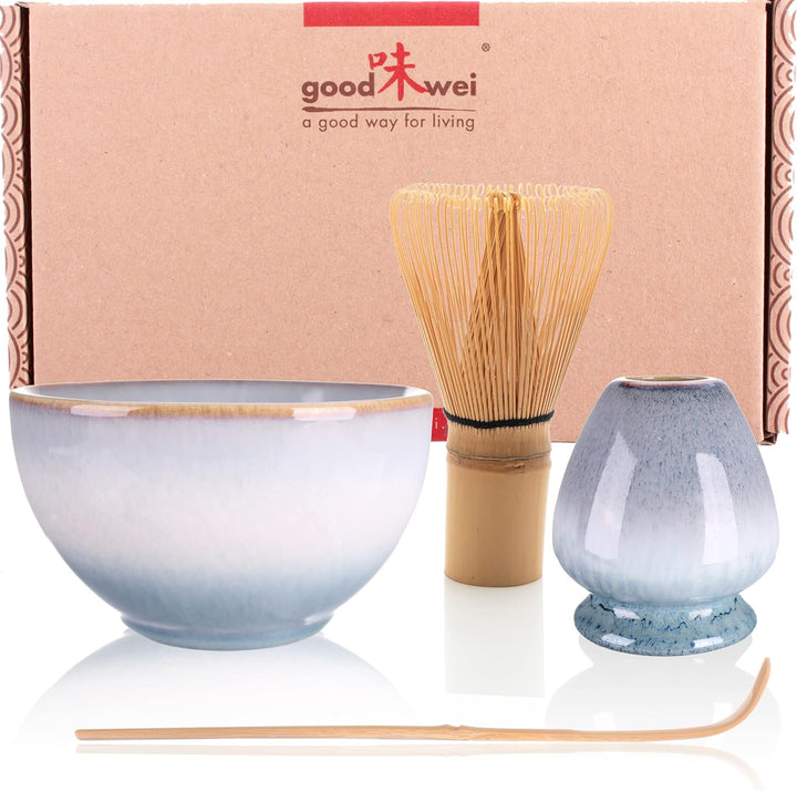 Goodwei Japanisches Matcha Komplett-Set mit hochwertiger Teeschale (Moya, 80) Moya 80, Moya 80