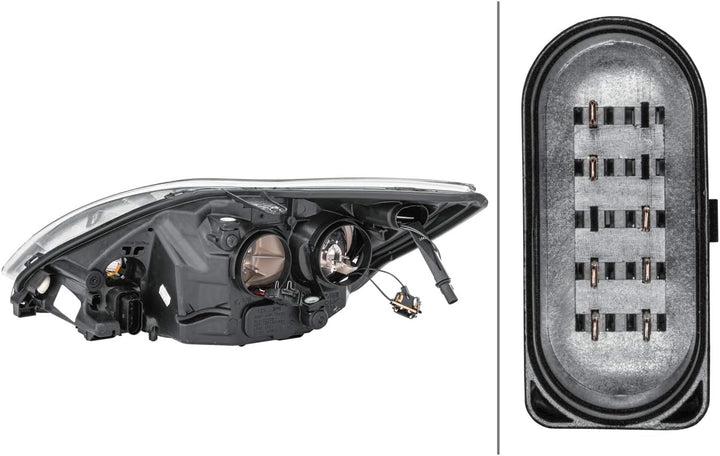 HELLA 1EE 354 257-041 Halogen-Hauptscheinwerfer - rechts - für u.a. Ford Focus II (DA_, HCP, DP) - T