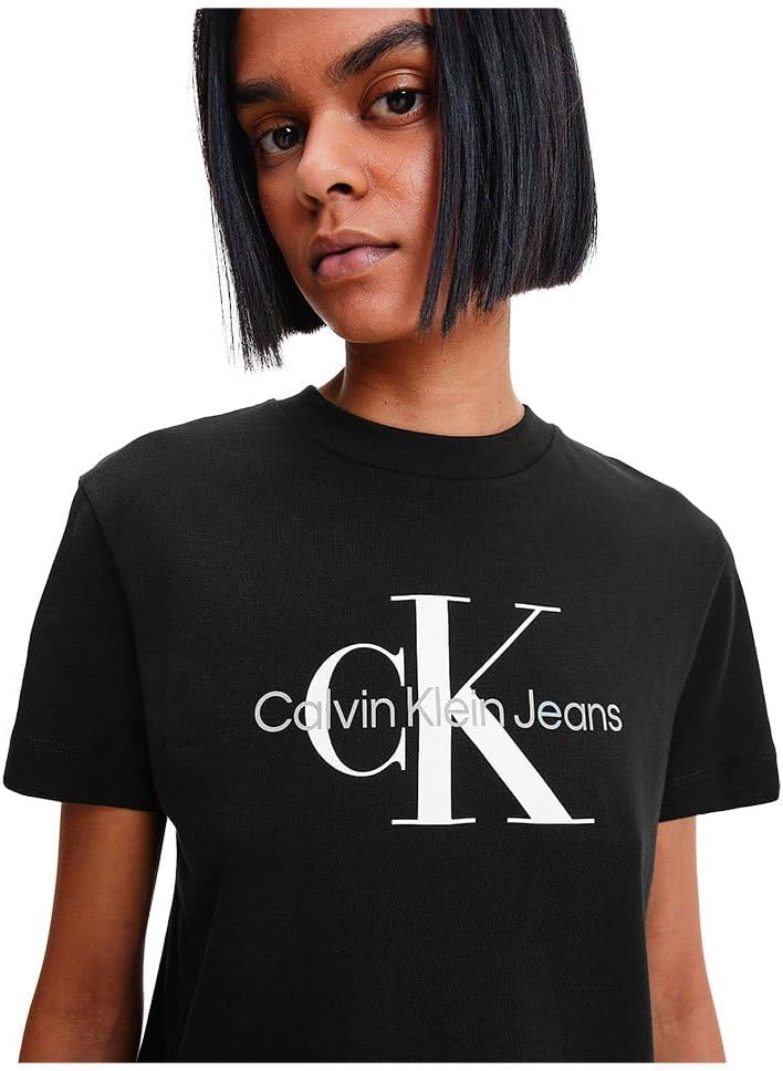 Calvin Klein Damen Kurzarm T-Shirts, Schwarz (Ck Black)