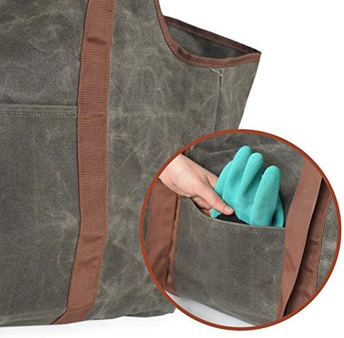 Namvo Waxed Canvas Log Tote Bag, Innen Kamin Brennholz Totes Halter, runde Holzstapel Rack Feuerholz