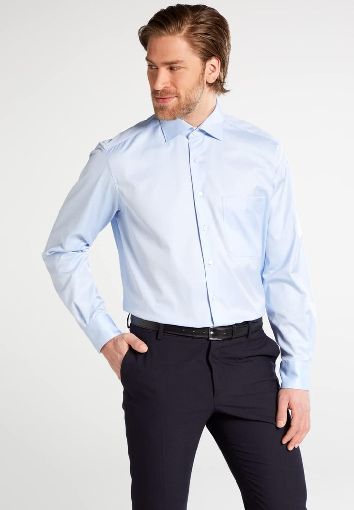 ETERNA Male Cover Shirt Comfort FIT 38 Blau, 38 Blau