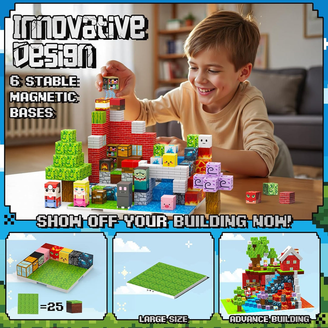 200 Stück Magnetische Bausteine, Spielzeug ab 3 4 5 6 Jahre Jungen Mädchen Magnetic Building Blocks
