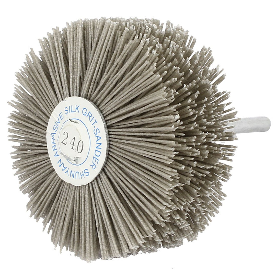 sourcing map 6mm Schaft 82mm Dia Kopf 240 Grit Schleifmittel Nylon Rad Bürste Schleifwerkzeug DE de,