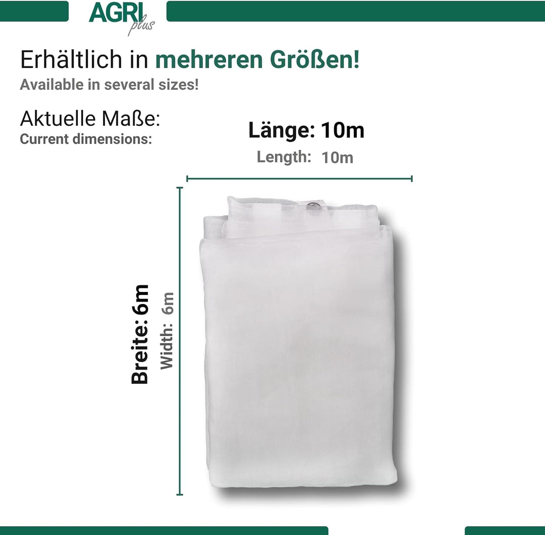 AGRI plus Poolnetz mit Ösen I 6 x 10 m I Verschiedene Masse I Engmaschiges Netz 0,8 x 0,8 mm I Abdec