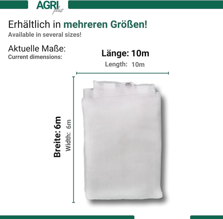 AGRI plus Poolnetz mit Ösen I 6 x 10 m I Verschiedene Masse I Engmaschiges Netz 0,8 x 0,8 mm I Abdec