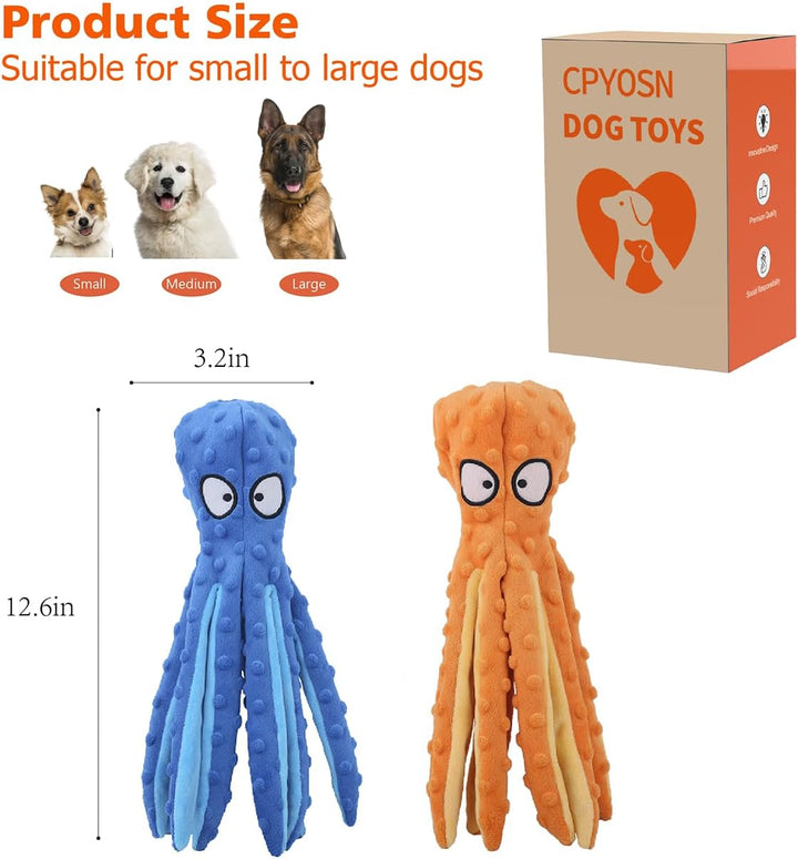 Hunde-Quietschspielzeug Krake, kein stopfendes Crinkle-Plüsch-Hundespielzeug für das von Welpen, lan