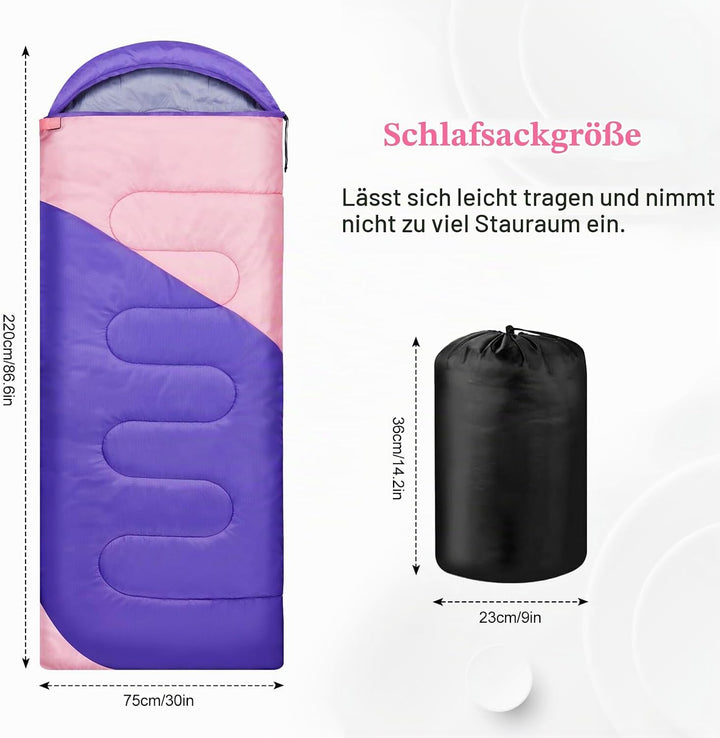 Schlafsack 3-4 Jahreszeiten,Schlafsack Outdoor für Erwachsene und Kinder,Schlafsäcke für Tragbare Re
