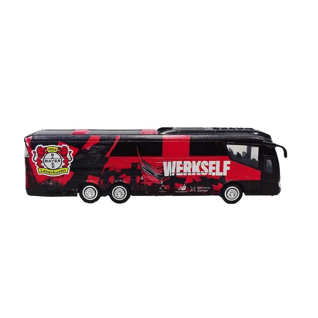 Bayer 04 Leverkusen Mannschaftsbus Modell – Offizieller Werkself Fanartikel Bus mit Rückzugfunktion
