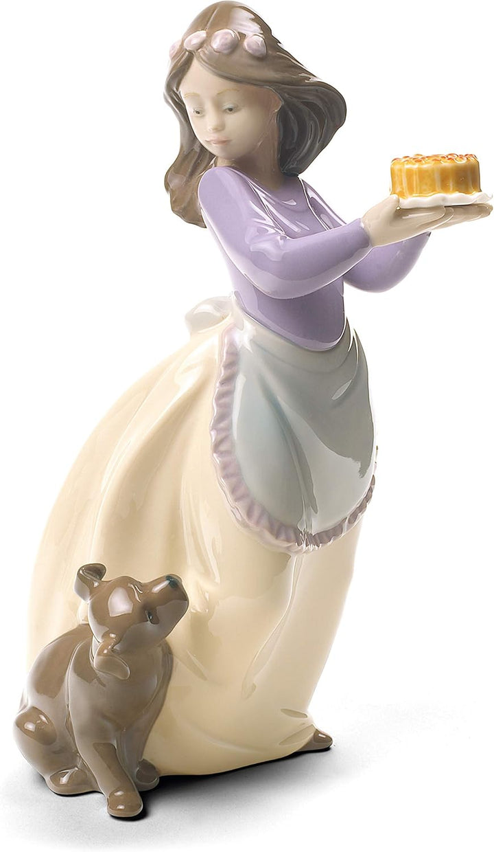 NAO Porcelain by Lladro PUPPY'S Birthday (Special Edition) (Girl Holding Cake with Puppy Dog) 200170