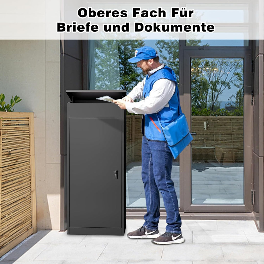 Paketbox Briefkasten mit Paketfach Paketbox Draussen Gross XXL Diebstahlgeschützter Paketbriefkasten